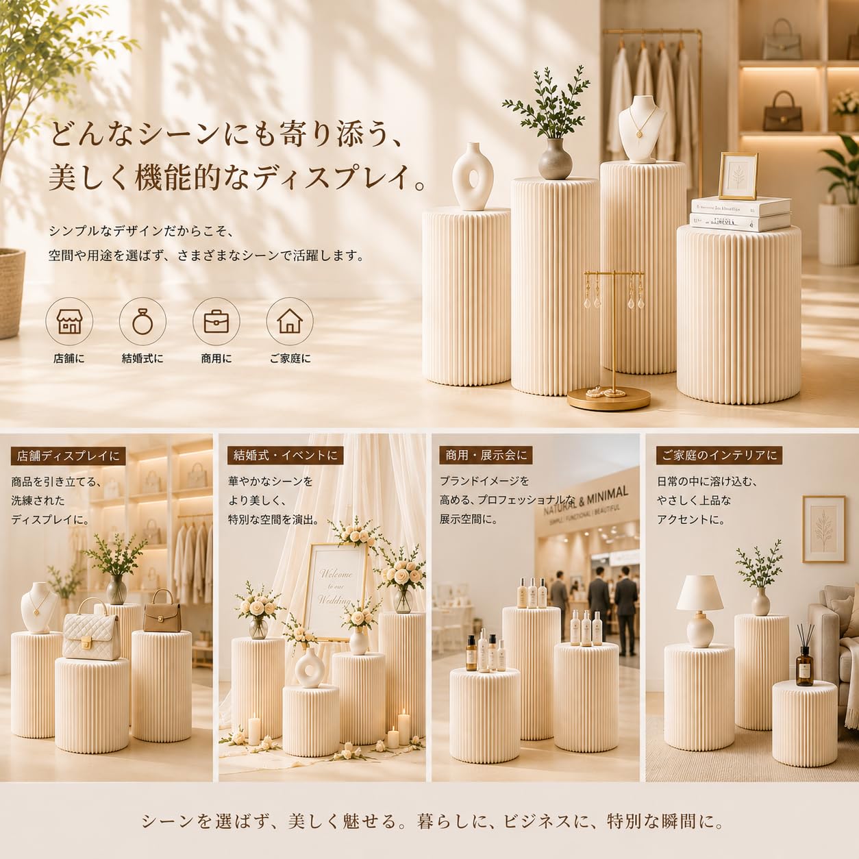 Amazon.co.jp: DongDong円柱ディスプレイスタンド ハニカムペーパー製